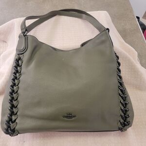 Coach Olive Green Leather Shoulder Bag